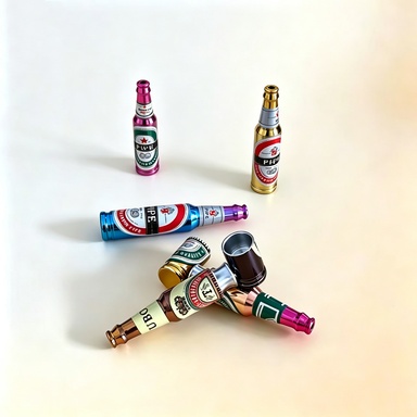 Novelty Storage Tubes Creative Miniature Wine‑Bottle Aluminum Storage Tube