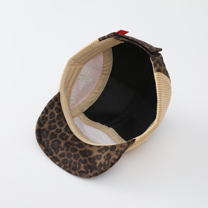 Autumn Style Leopard Print Corduroy Kids Star Baseball Cap
