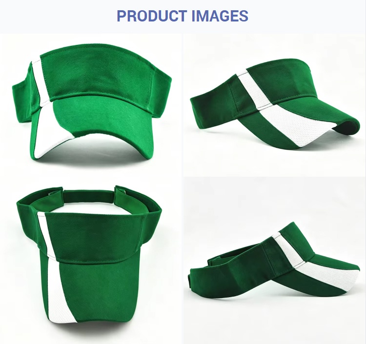 Visor Caps Green White Stripe Adjustable Outdoor Sports Sun Visor Hat Casual Unisex Breathable Tennis Golf Cap