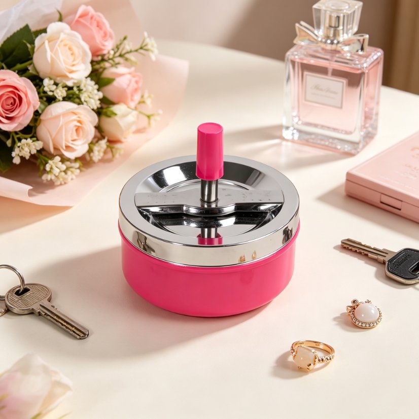 Ashtrays Rot‑ashtray operated by finger pressing and twisting