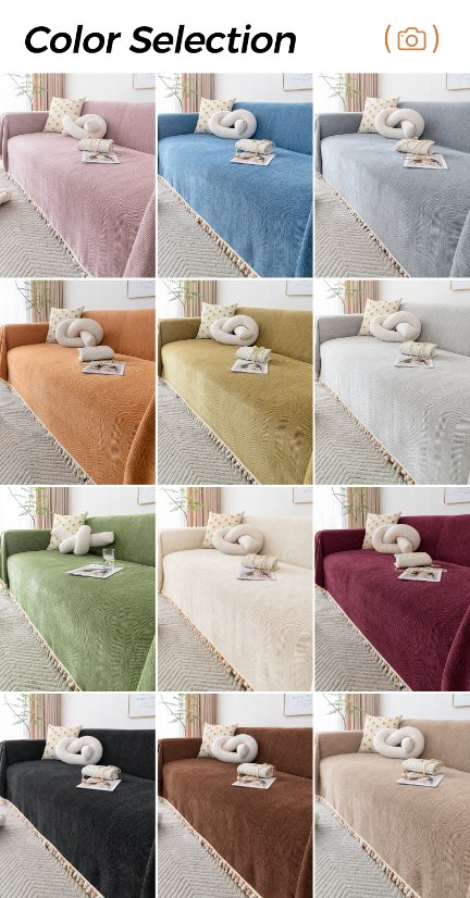 Jacquard sofa throw Pom-pom Herringbone Sofa Throw