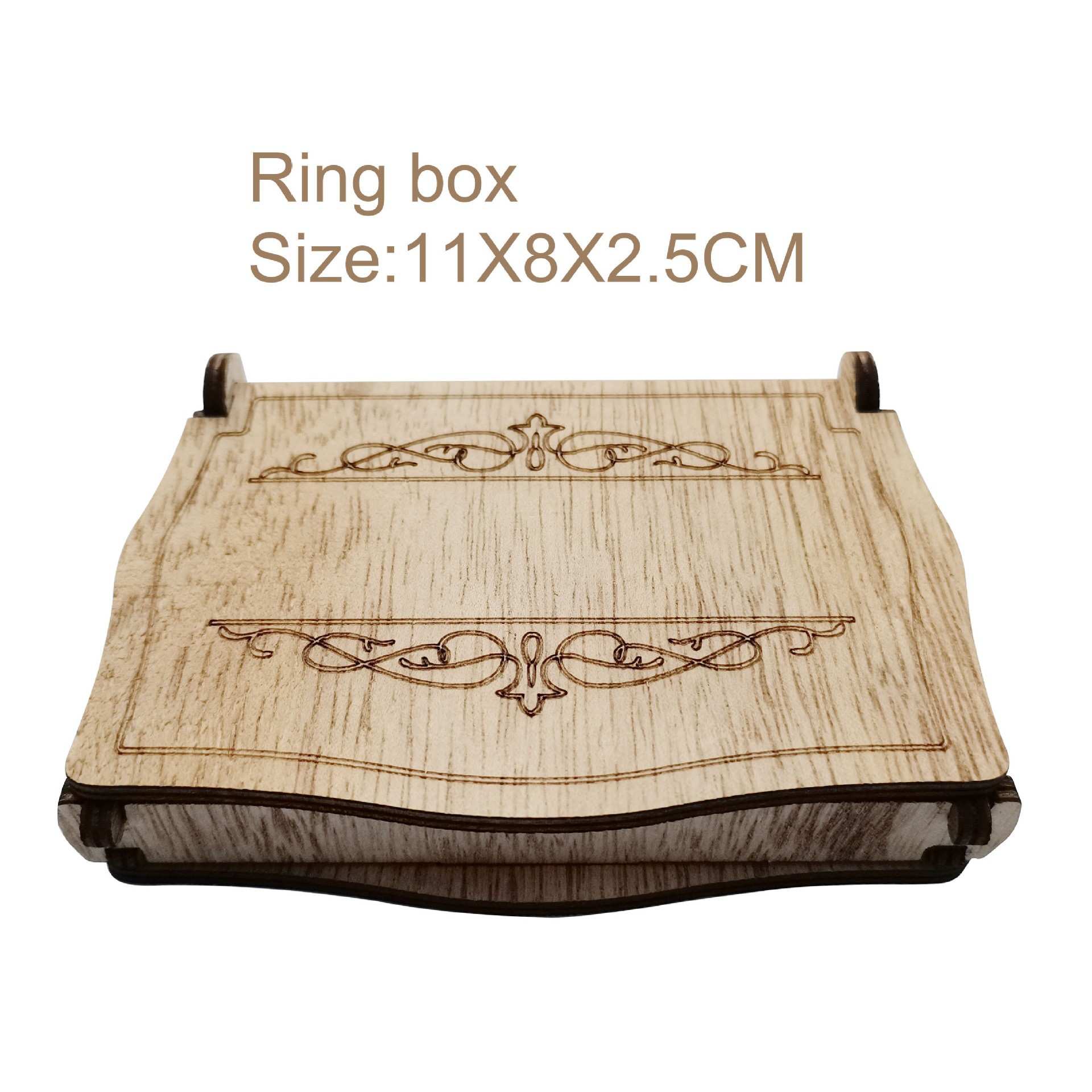 Wedding Supplies Wooden Jewelry Box Hollow Accessory Storage Ring Box