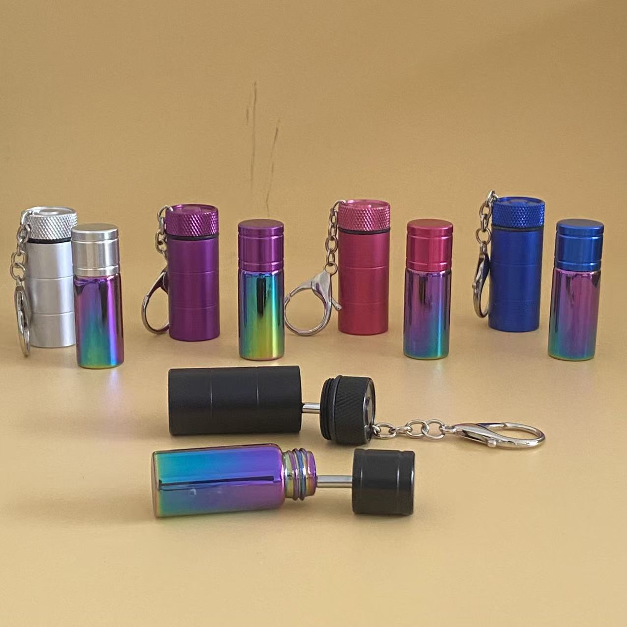 Keychain Storage Multi‑Color Metal Portable Storage Pendant
