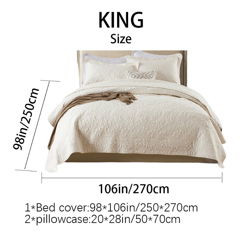 3-Piece Sets Encrypted Quilting Quilt Set Orchid Embroidery