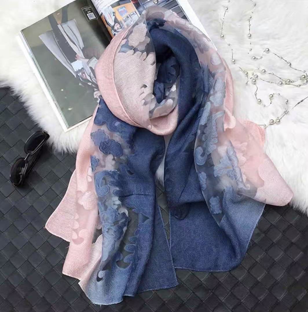 Tie-Dye Long Scarves Tie-Dye Long Scarf with Contrast Color Style