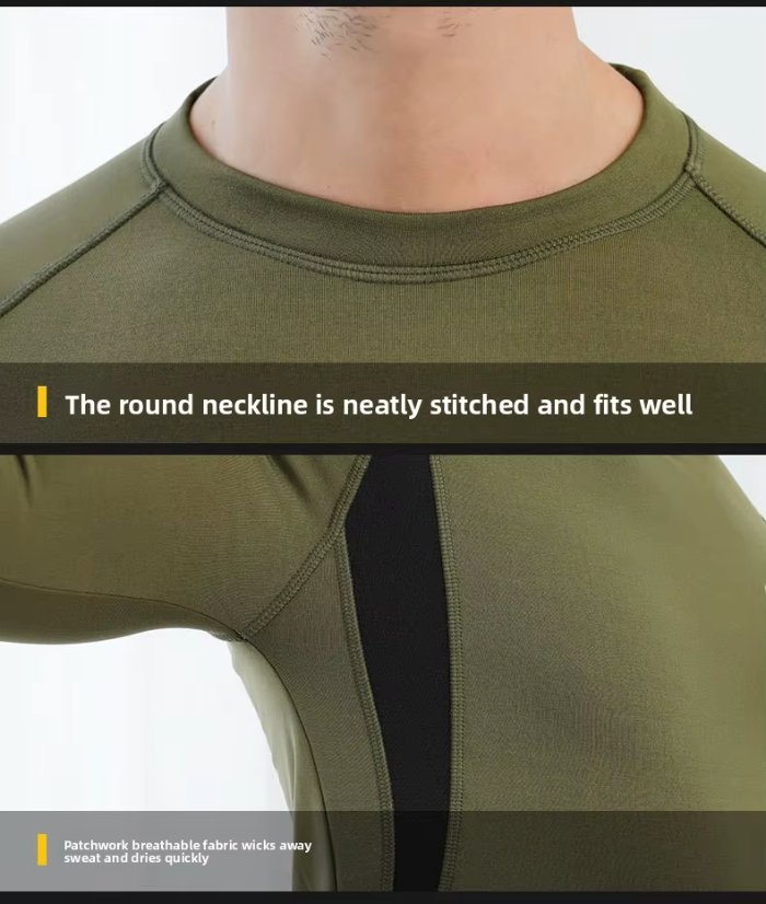 Thermal underwear set 5II Tactical Outdoor Thermal Compression Underwear Set – Fleece Fitness Sports Base Layer Autumn/Winter