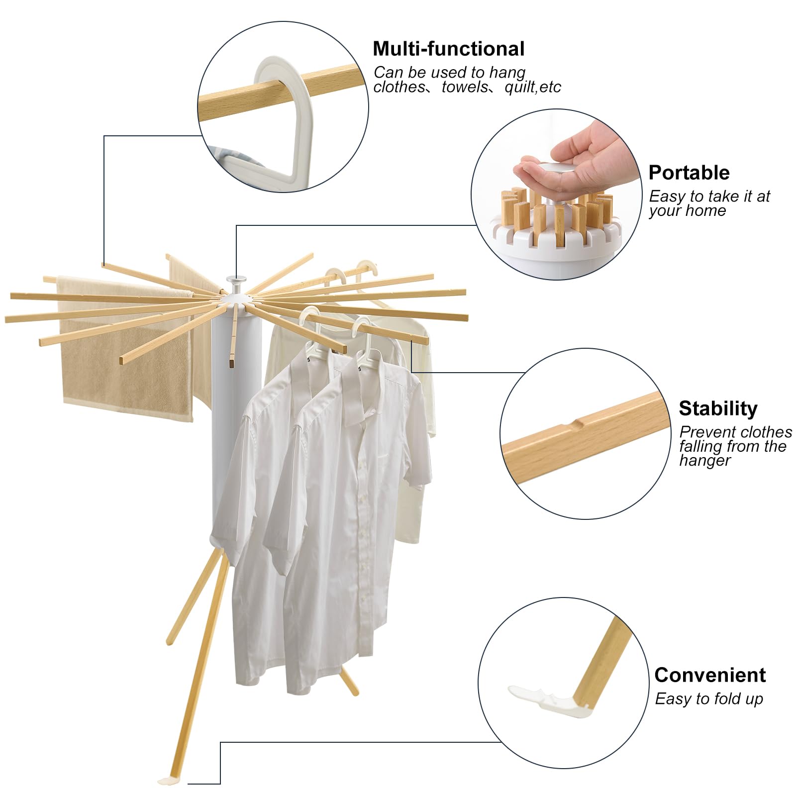 Storage – Cleaning – Drying Racks Floor-Standing Clothes Drying Rack