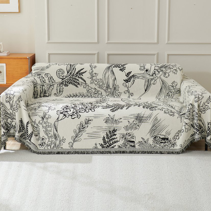 Jacquard sofa throw Lily of the Valley Sofa Throw
