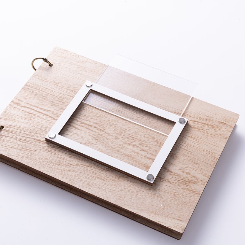 Personalized Photo Album Wooden Wedding Guestbook with Photo Frame