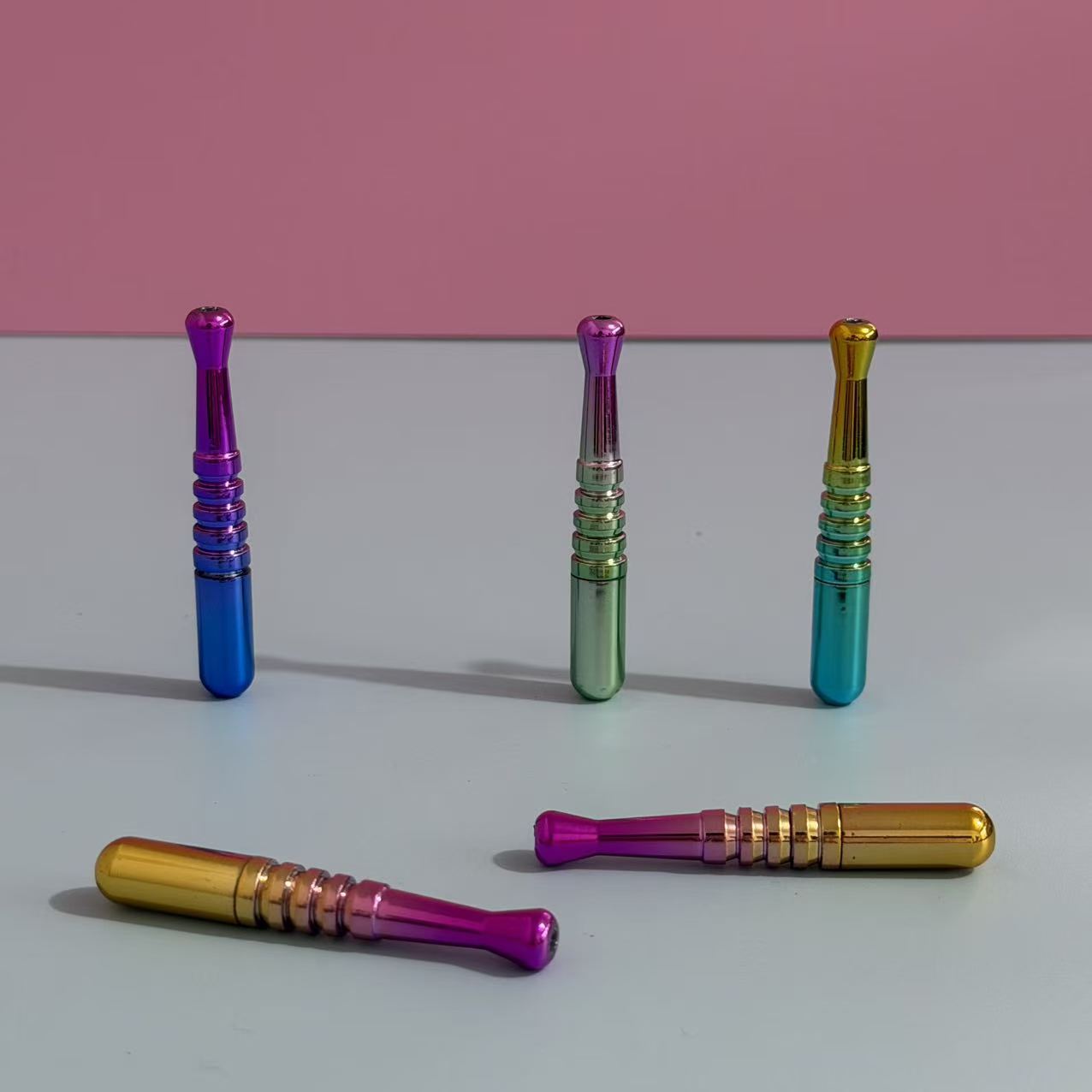 Novelty Storage Tubes Iridescent Electroplated Aluminum Baseball‑Bat Storage Tube
