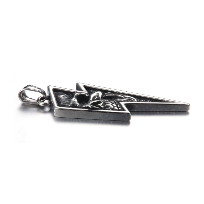 Pendants Vintage Lightning Bolt Skull Stainless Steel Pendant