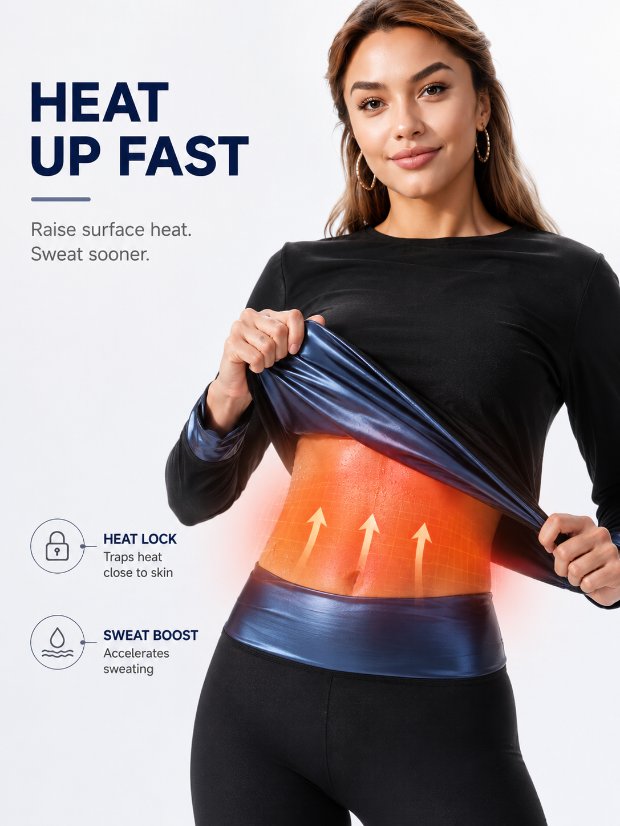 suits set Sauna Sweat Suit Shapewear Top Trainer Workout Body Shaper Sweatsuit Long Sleeve Shirt Women