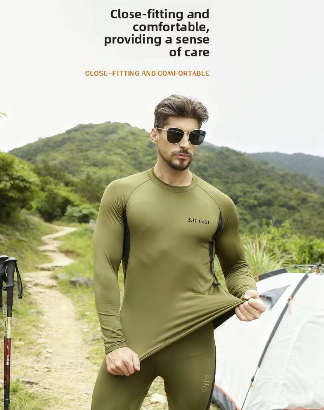 Thermal underwear set 5II Tactical Outdoor Thermal Compression Underwear Set – Fleece Fitness Sports Base Layer Autumn/Winter