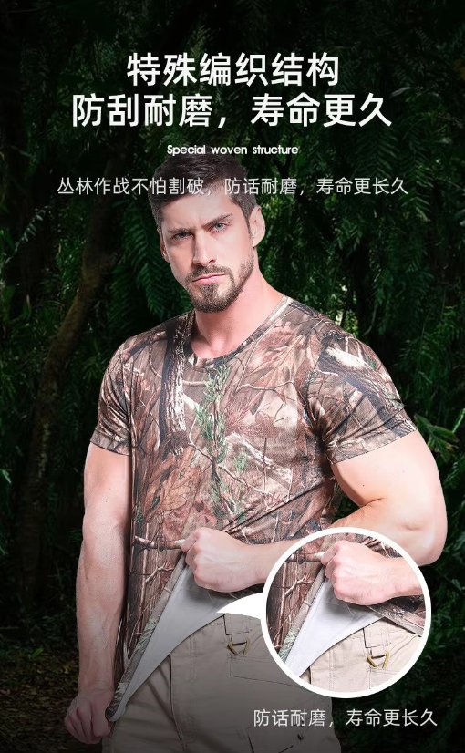Camo Apparel Camo Quick-Dry T-Shirt for Men – Military Training Mesh Breathable Tee