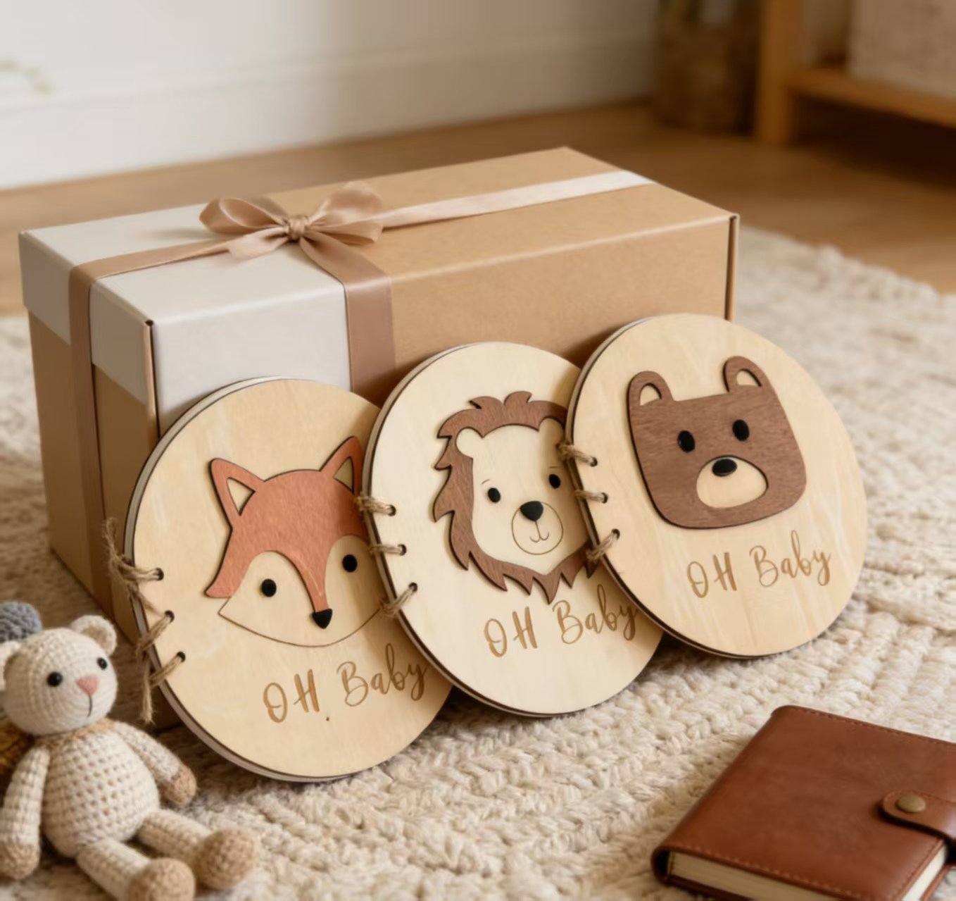 Infant Baptism Three-dimensional Cartoon Creative Gift Shower Guest Message Book