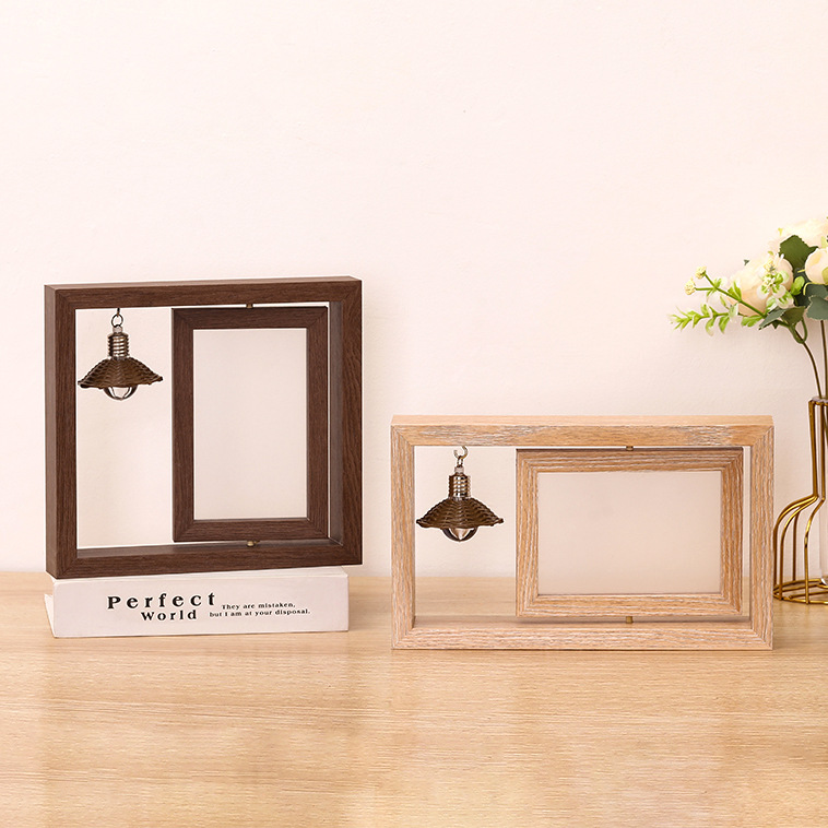 MDF Picture Frames Personalized double-sided rotating photo frame