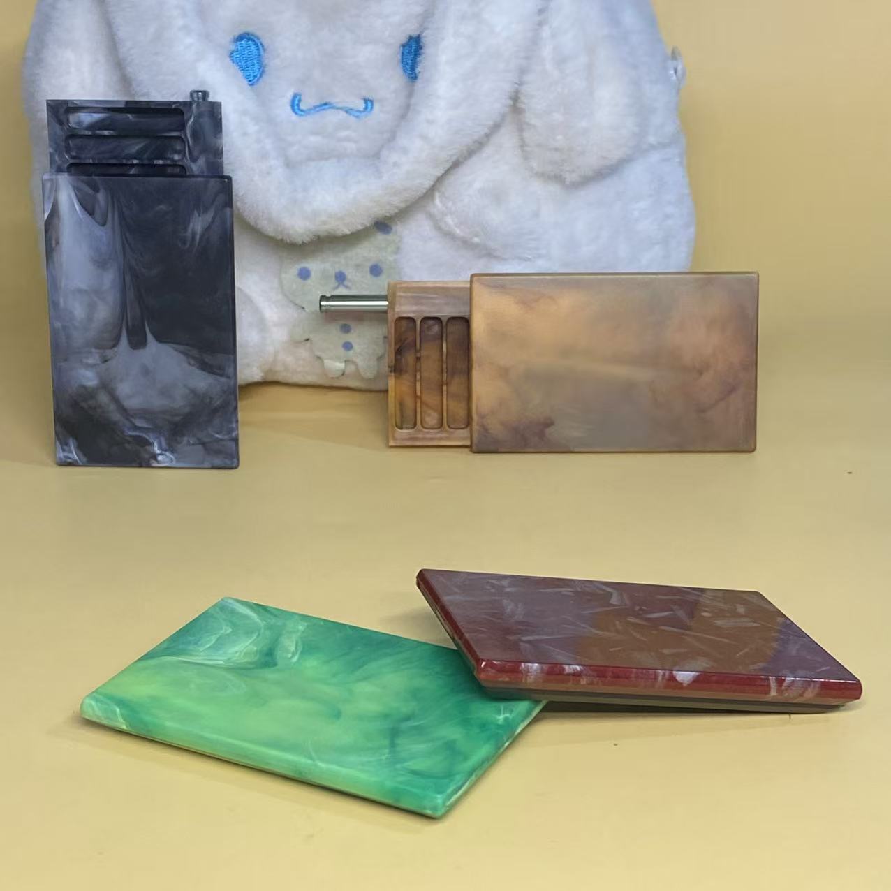 Slide-Case Storage Stone‑Texture Sliding Storage Box