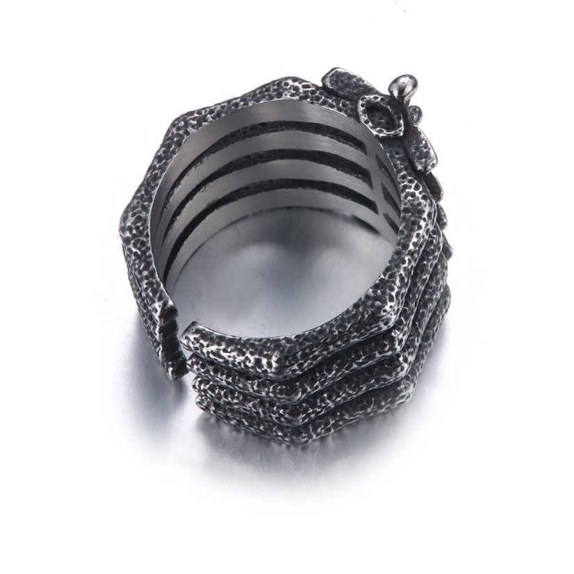 Rings Detailed Vertebrae Stainless Steel Ring