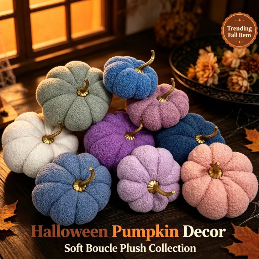 Fabric pumpkin ornament Teddy Fleece Fabric Pumpkin