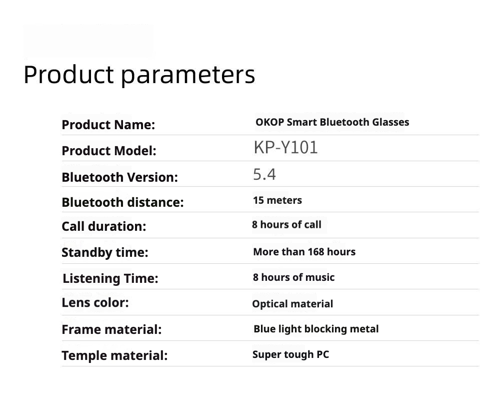 Smart glasses KP-Y101 Smart bluetooth grasses