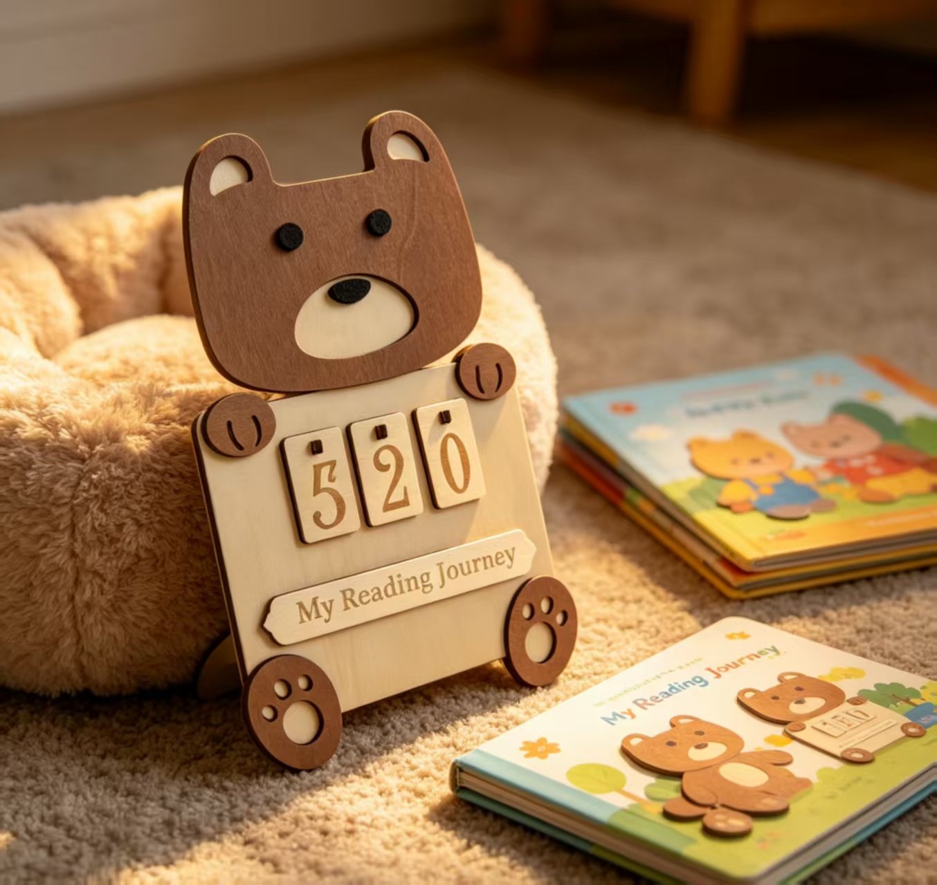 Holidays, gifts Animal Set Fox Lion Bear Reading Counter