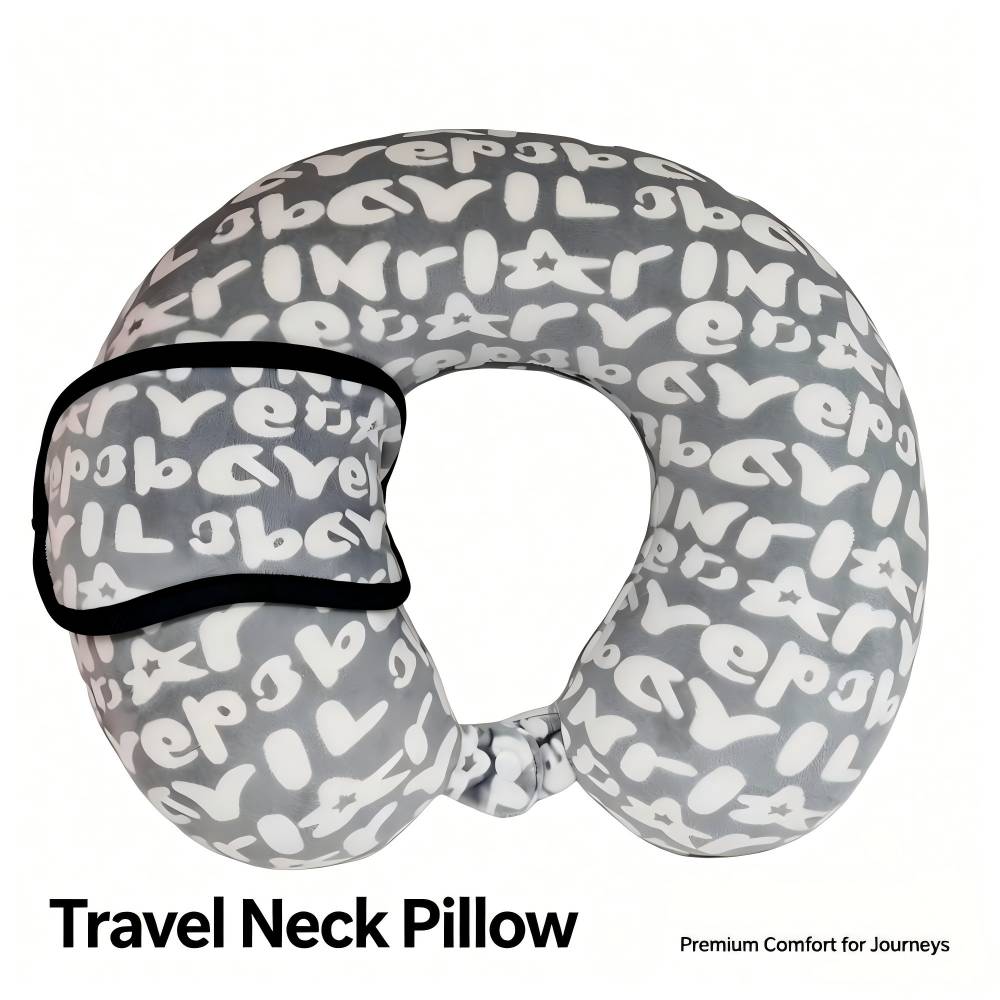 U-shaped pillow Letter-Pattern Memory Foam (with Eye Mask)