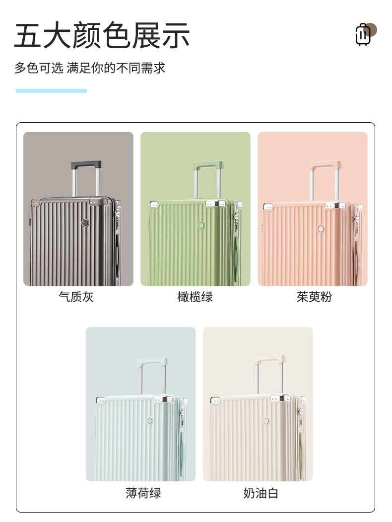 Trolley Luggage Multifunctional Vintage Spinner Suitcase