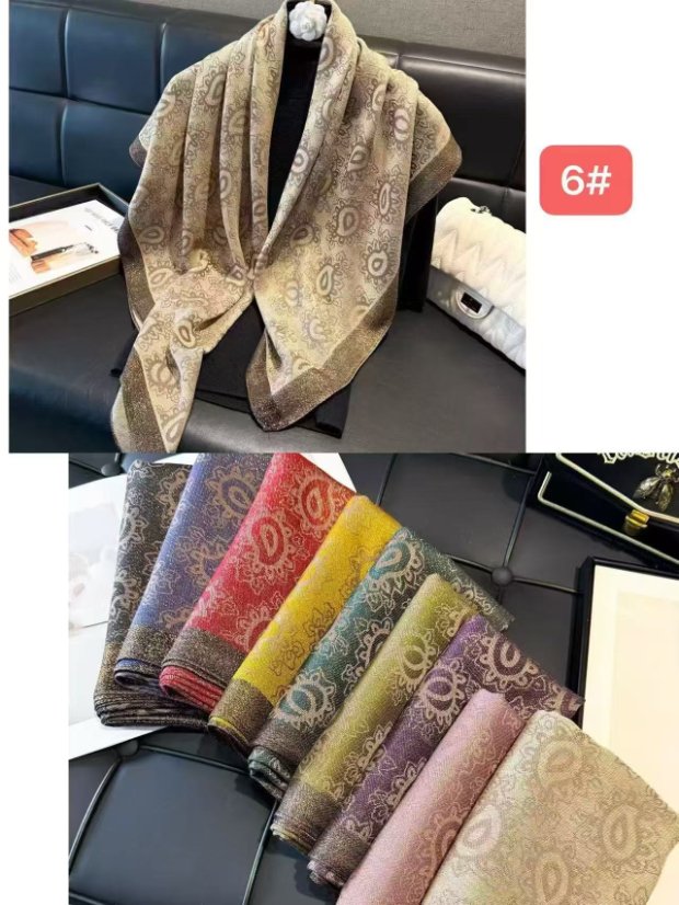 Metallic Yarn Square Scarves 100 x 100cm Metallic Jacquard Square Scarf and Headscarf
