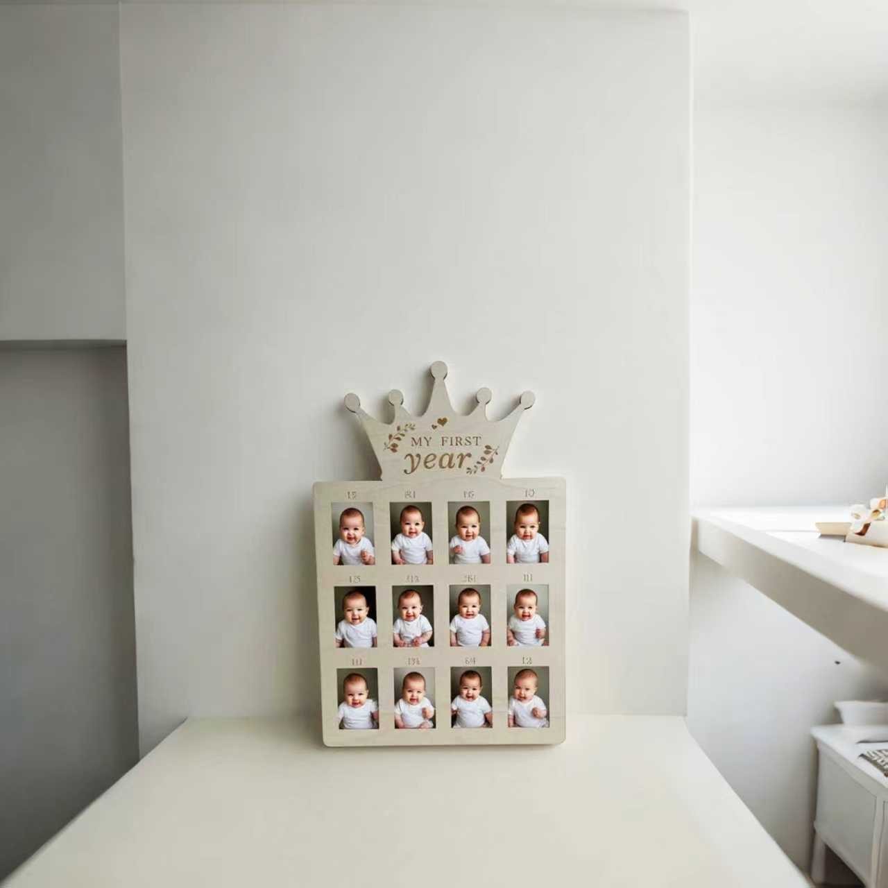 Infant Baptism Baby 100 Days Wooden Photo Frame Photo Wall