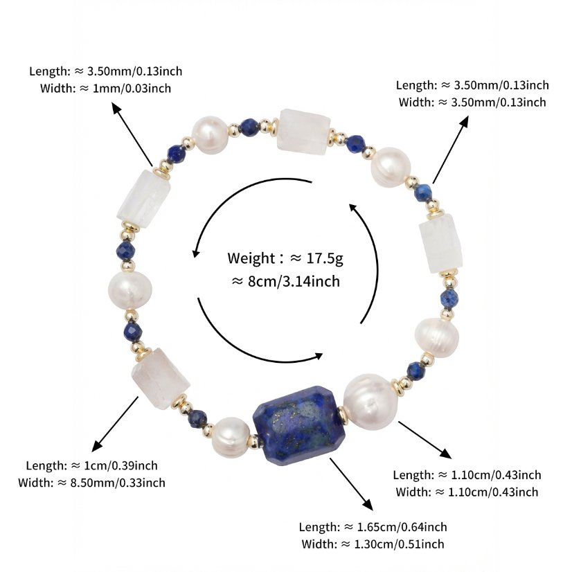Stainless steel necklace Vintage Style Clear Crystal Lapis Lazuli & Pearl Jewelry Set