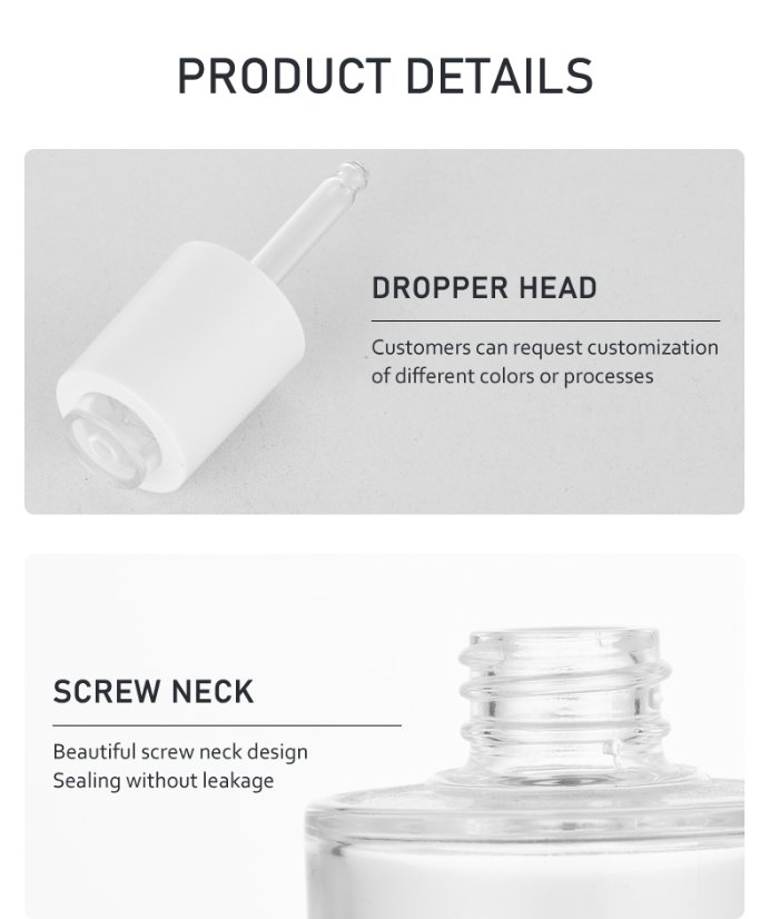 frasco cuentagotas 30ml Minimalist Press-Type Dropper Bottle for Essential Oil