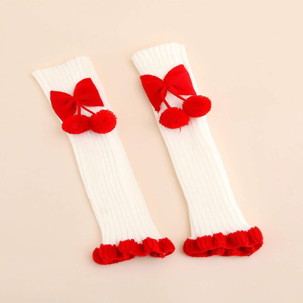 Long Knee-High Leg Warmers Two-Tone Bowknot JK Leg Warmers