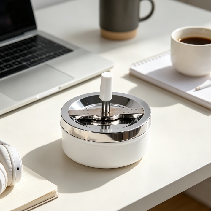 Ashtrays Rot‑ashtray operated by finger pressing and twisting