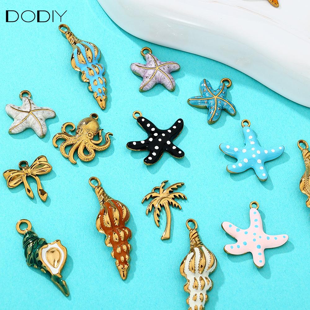Charms DODY Ocean Enamel Charms | 316L Stainless Steel 18K PVD Gold DIY Jewelry Pendants
