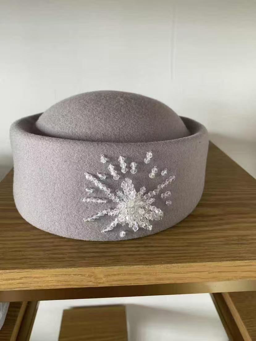 Felt Hat YL26-H-129 Crystal Flower