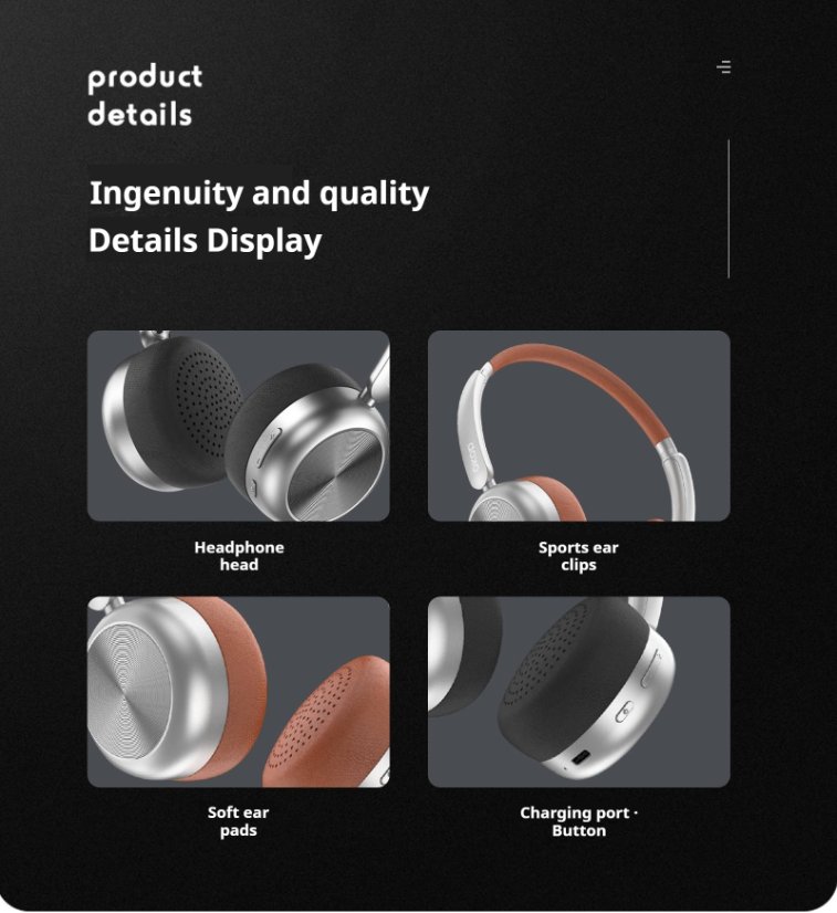 Over-Ear Headphones KP-H106 Wireless Bluetooth Headphones
