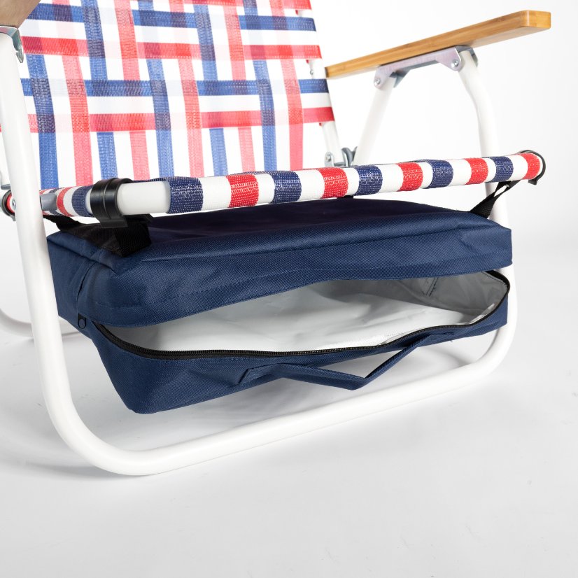 Beach Chair wooden armrest PE binding tape chair with a common bag