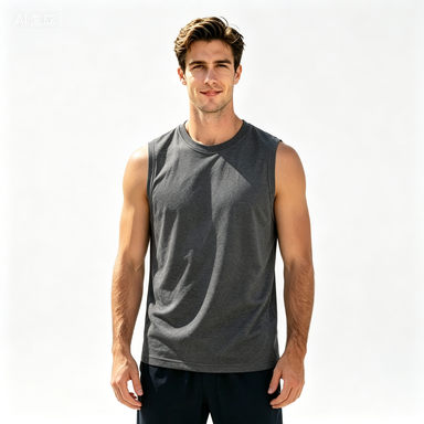 Short-Sleeve T-Shirts Men's Solid Roma-Knit Sleeveless Sports Tank Top