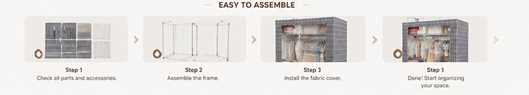 Light Luxury Grid Portable Wardrobe – Light Luxury Grid