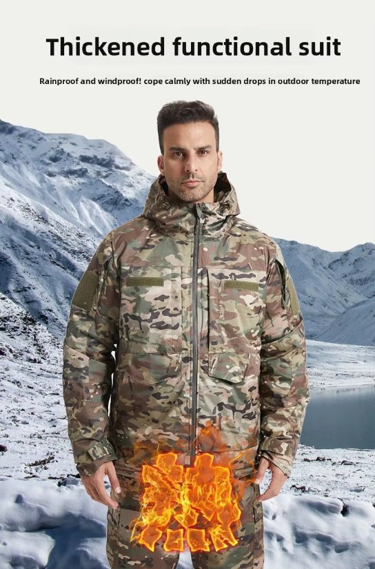 Mountaineering Jacket Cross-Border Exclusive Tactical Cold-Weather Cotton Jacket – Thickened Windproof Waterproof Outdoor Hooded Parka Winter Warm – OEM/Private Label Available