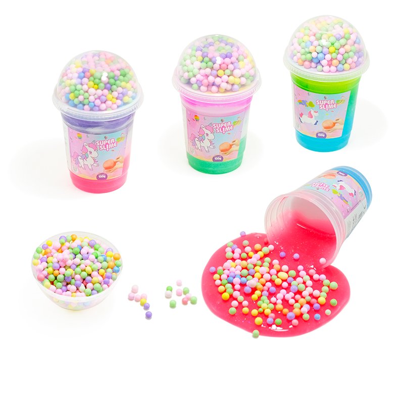 Slime Rainbow Foam Bead Mixable Glossy Stretch Slime Toy