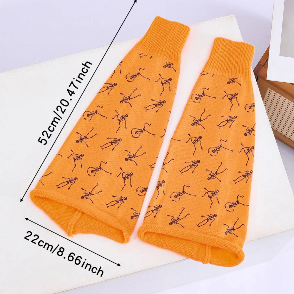 Long Knee-High Leg Warmers New Bell-Mouth Skull Leg Warmers
