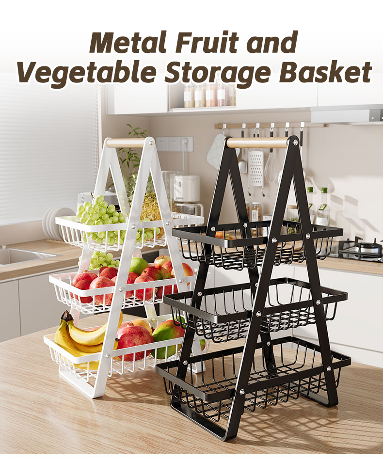Farmhouse Fruit Caddy 3-Tier Fruit Basket Stand