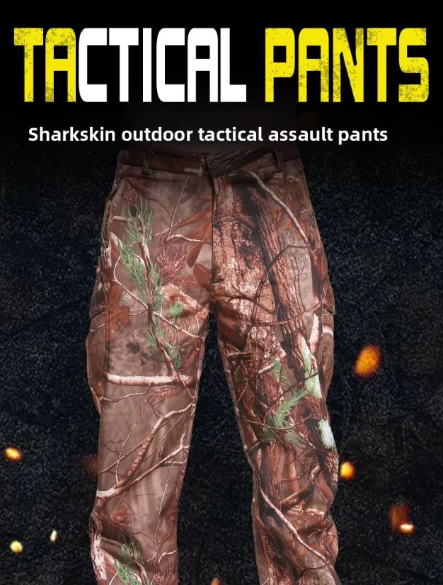 Outdoor trousers 3-in-1 Fleece Lined Camo Sports Tactical Pants – Waterproof Softshell Hiking Pants for Men