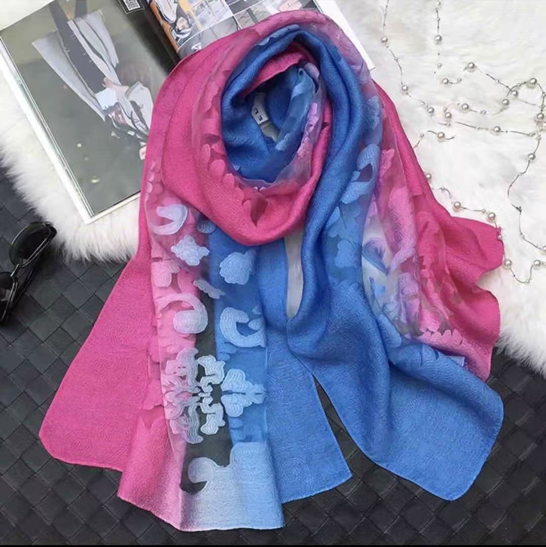 Tie-Dye Long Scarves Tie-Dye Long Scarf with Contrast Color Style
