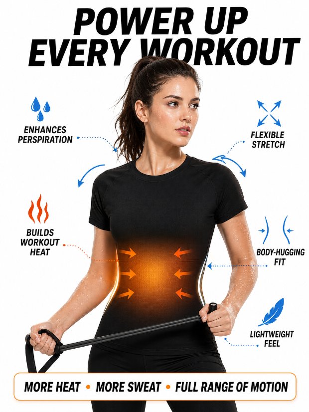 vest-top-tshirt-jacket-bra-tank Women Heat‑Trapping Sauna Shirt Sweat Vest Compression Shapewear Workout Sauna Suit Top for More Sweat