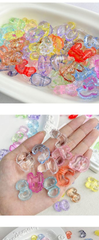 Transparent Acrylic Beads Transparent lace letters