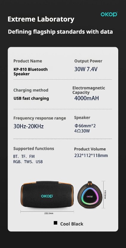Portable Outdoor Bluetooth Speaker KP-810 Portable wireless bluetooth speaker