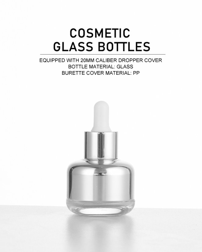 frasco cuentagotas 30ml Premium Essential Oil Dropper Bottle with Electroplated Components 