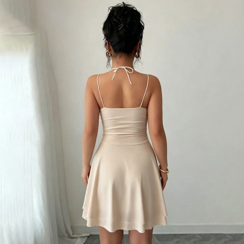 Dresses 6658 Ruched Cowl-Neck Camisole Dress